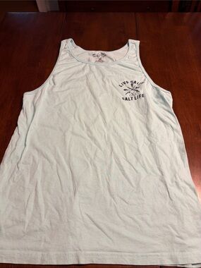Salt Life Men’s Light Blue Tank Top with Navy Logo